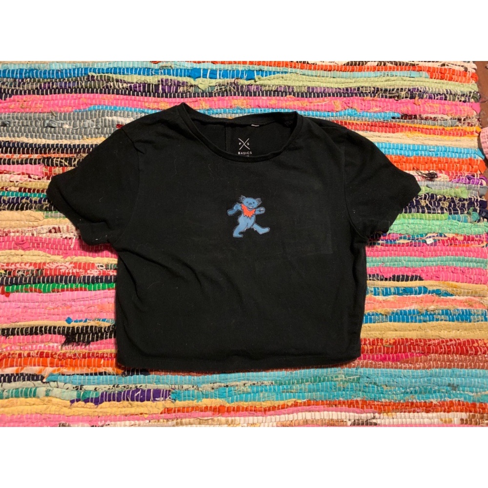 GRATEFUL DEAD dancing bear cropped T-shirt ❤️💙